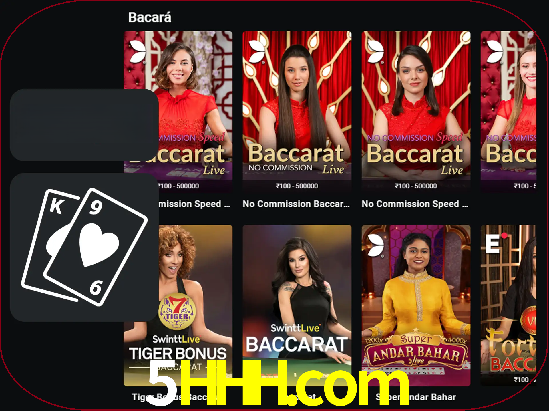Ganhe muito dinheiro jogando jogos de bacará.