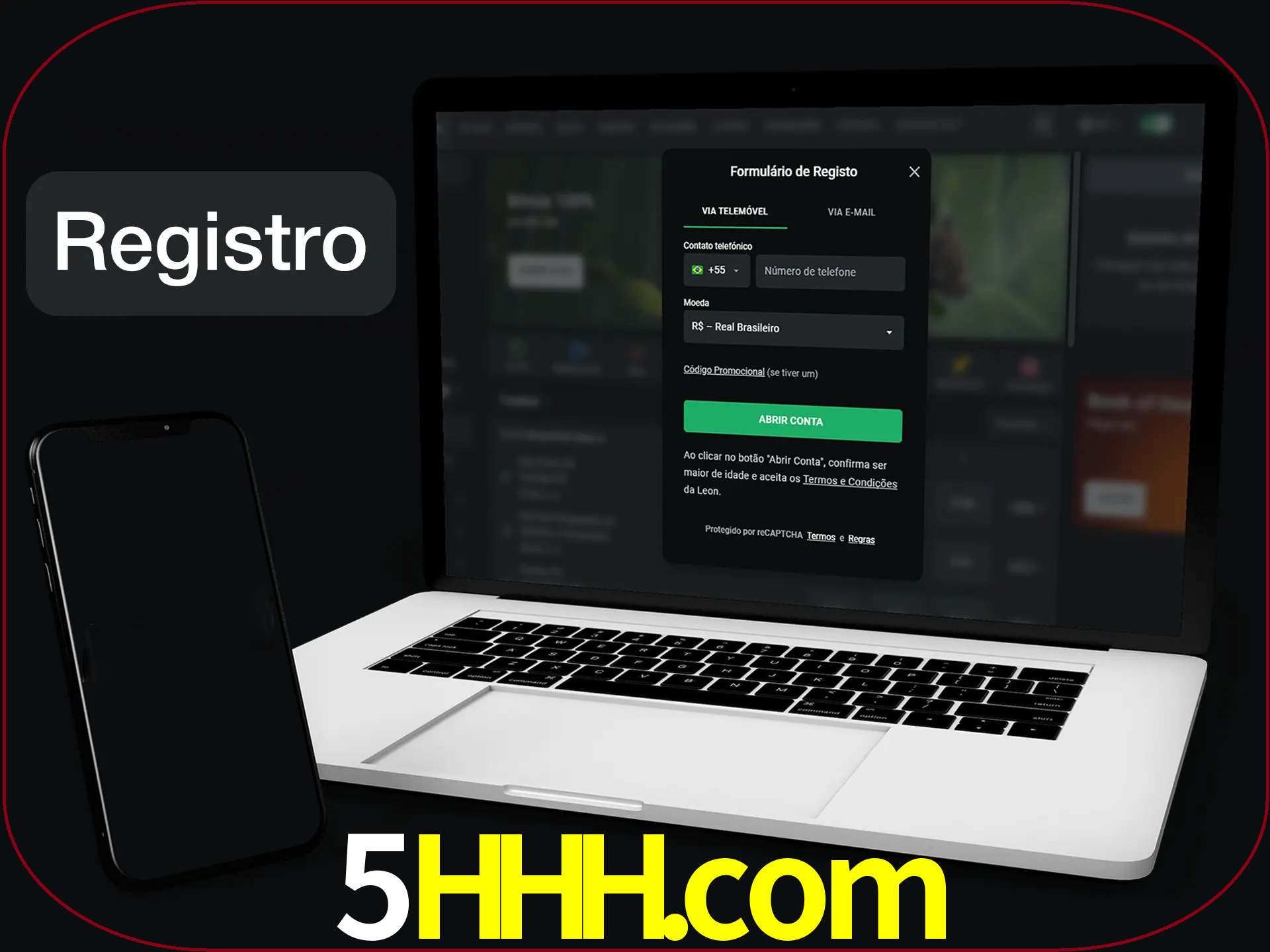O registro na LeonBet é simples.